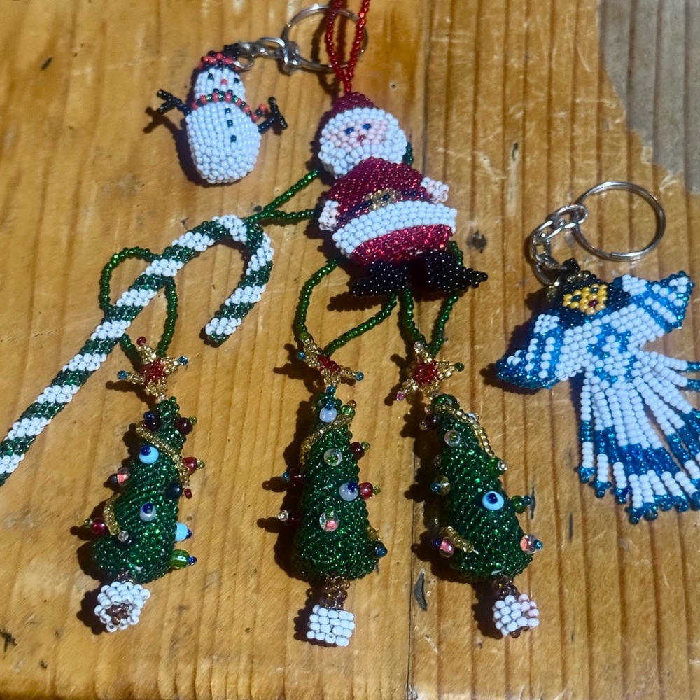 Handmade Beaded Christmas Ornaments and Charms
